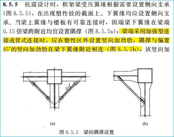 钢框架梁塑性铰区侧向支撑的设置 - 鲁班技术网